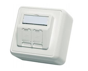 Telegärtner EMJ45 - Planskiva - alpine white - 2-gang