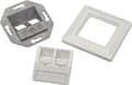 Miniatyrbild 5 av 5: Telegärtner Frame for RJ45 adaptor Cat.5e, 45° outlet, double, 80x80 mm, alpine white