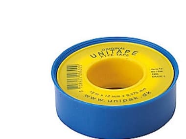 Unitape 12x12mm 0,075mm tykk. - PTFE-band