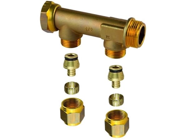 Uponor ford.rør 3/4-15mm 4stud - m.fast muffe pex