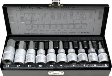 Hextop-sarja Tecos 1/2" lyhyt T-5610M 10 osaa