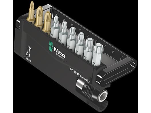 Wera 05134200001, 8 stykker, Pozidriv, Torx Plus, 1/4", PZ 1, PZ 2, TX10, TX15, TX20, TX25, TX30, TX40, 98 g