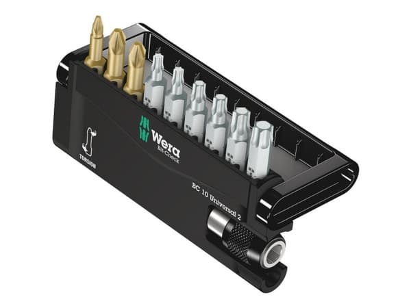 Wera 05134200001, 8 stykker, Pozidriv, Torx Plus, 1/4", PZ 1, PZ 2, TX10, TX15, TX20, TX25, TX30, TX40, 98 g