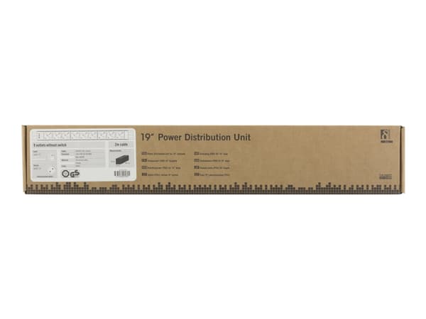 DELTACO GT-8527W - Flerkoplingslist (kan monteres i rack) - 3680 watt - inngang: power CEE 7/7 - utgangskontakter: 9 (CEE 7/4) - 2 m kabel - hvit