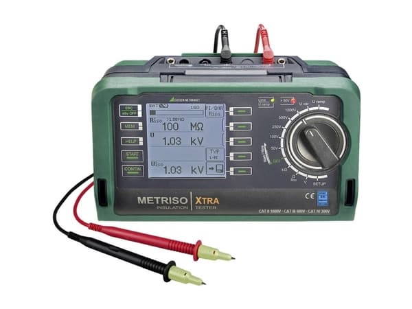 Gossen Metrawatt Metriso XTRA Isolationsmåler Kalibreret (DAkkS) 50 V, 100 V, 250 V, 500 V, 1000 V 1 TΩ