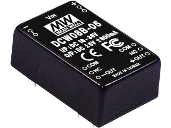 MEAN WELL DCW08B-15, 20,3 mm, 31,8 mm, 12,2 mm, 8 W, 18 - 36 V, 267 mA