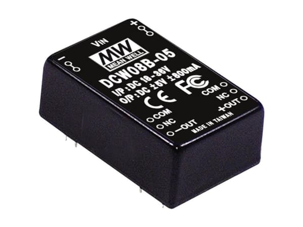 MEAN WELL DCW08B-15, 20,3 mm, 31,8 mm, 12,2 mm, 8 W, 18 - 36 V, 267 mA