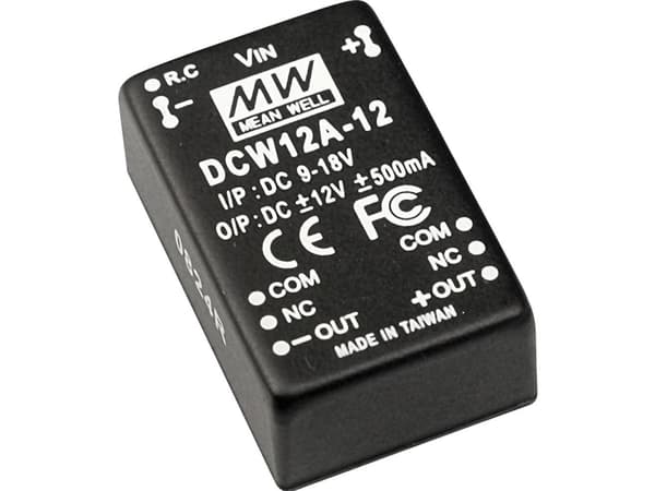 MEAN WELL DCW12C-05, 20,3 mm, 31,8 mm, 12,2 mm, 12 W, 36 - 72 V, 1200 mA