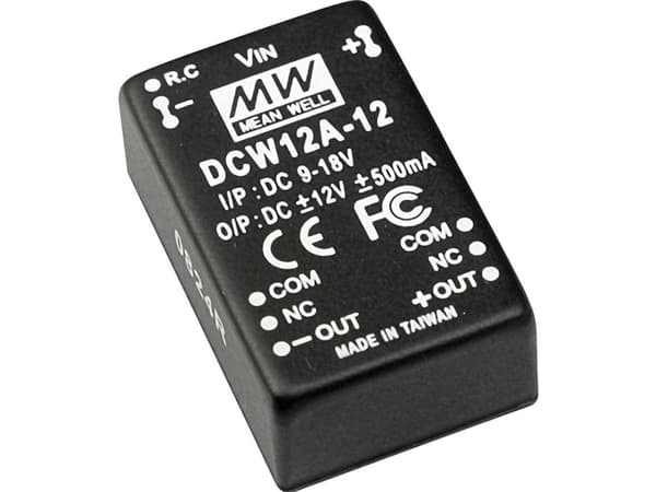 MEAN WELL DCW12C-05, 20,3 mm, 31,8 mm, 12,2 mm, 12 W, 36 - 72 V, 1200 mA