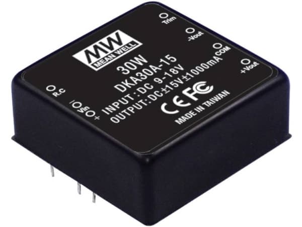 MEAN WELL DKA30B-15, 50,8 mm, 50,8 mm, 21 mm, 30 W, 18 - 36 V, 1000 mA