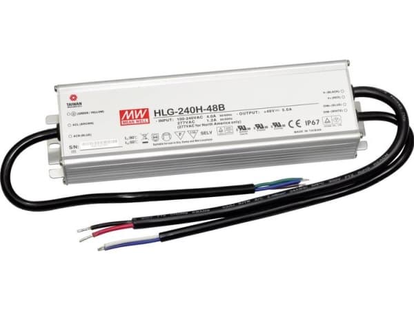 MEAN WELL HLG-240H-48B, 240 W, IP67, 90 - 305 V, 5 A, 48 V, 68 mm