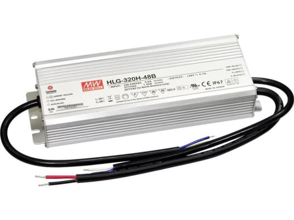 MEAN WELL HLG-320H-48B, 320 W, IP20, 90 - 305 V, 48 V, 90 mm, 252 mm