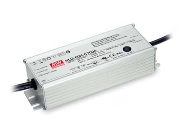 MEAN WELL HLG-60H-C350A, 70 W, IP65, 62000 timer, 90-305 V, 47 ~ 63 Hz, 0.69, 0.35, 0.29 A