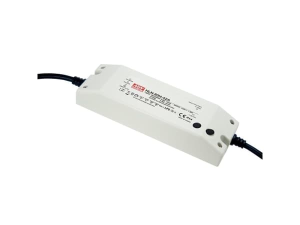 MEAN WELL HLN-80H-12A, 80 W, IP64, 90 - 305 V, 5 A, 12 V, 61,5 mm