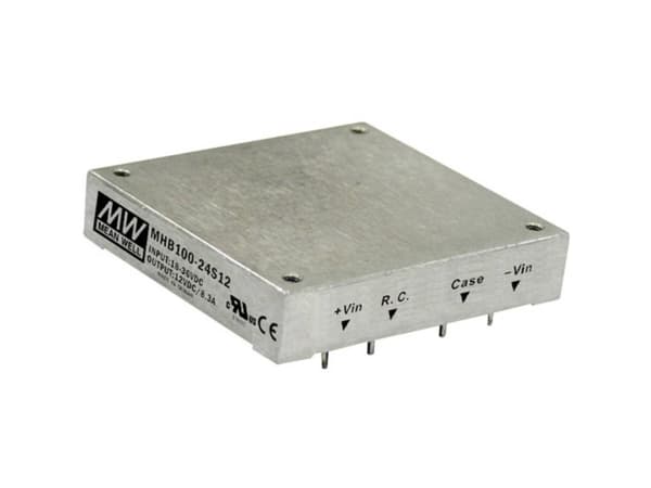 MEAN WELL MHB100-24S05, 18 - 36 V, 100 W, 5 V, 20 A, RoHS, 61 mm