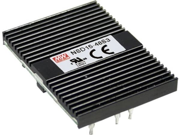 MEAN WELL NSD15-48S12, 18 - 72 V, 15 W, 12 V, RoHS, 38,1 mm, 50,8 mm