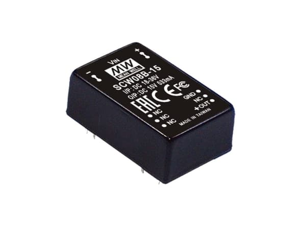 MEAN WELL SCW08B-12, 20,3 mm, 31,8 mm, 12,2 mm, 8 W, 18 - 36 V, 670 mA