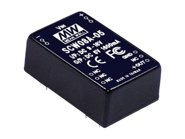 MEAN WELL SCW08B-12, 20,3 mm, 31,8 mm, 12,2 mm, 8 W, 18 - 36 V, 670 mA