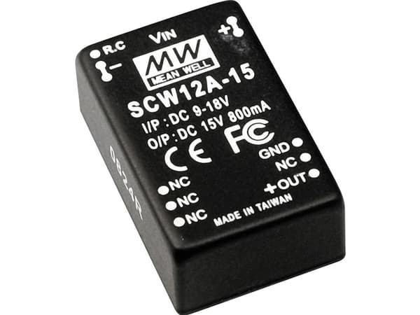 MEAN WELL SCW12C-05, 20,3 mm, 31,8 mm, 12,2 mm, 12 W, 36 - 72 V, 2400 mA
