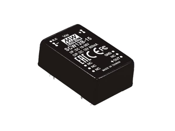 MEAN WELL SCW12C-05, 20,3 mm, 31,8 mm, 12,2 mm, 12 W, 36 - 72 V, 2400 mA