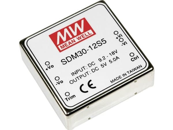 MEAN WELL SDM30-48S15, 50,8 mm, 50,8 mm, 16 mm, 30 W, 48 V, 2000 mA