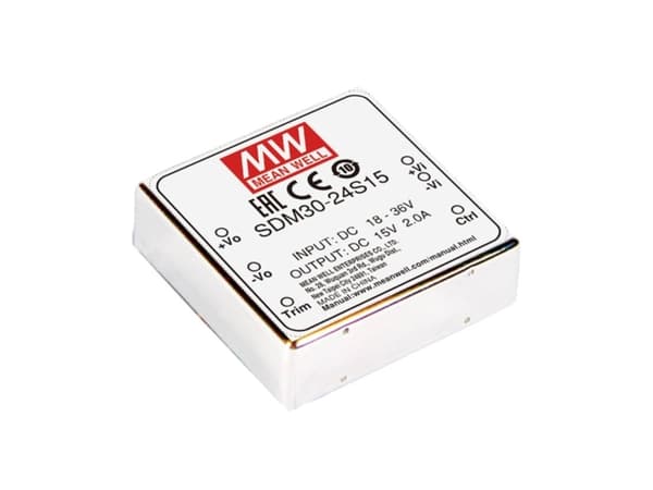 MEAN WELL SDM30-48S15, 50,8 mm, 50,8 mm, 16 mm, 30 W, 48 V, 2000 mA