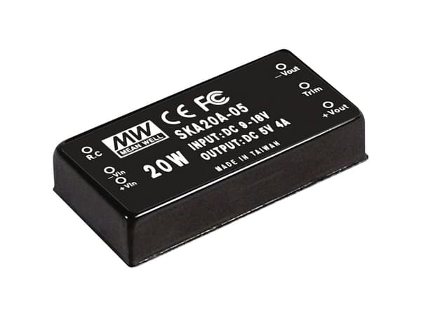 MEAN WELL SKA20A-15, 50,8 mm, 25,4 mm, 11,2 mm, 20 W, 9 - 18 V, 1333 mA