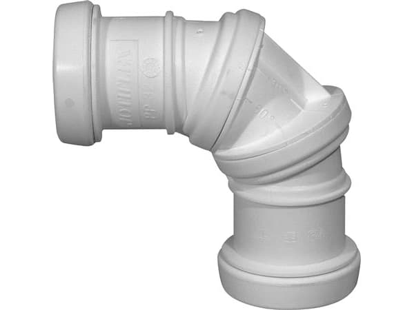 PURUS Jotiflex flexibel böj 40mm vit med 1 uttag