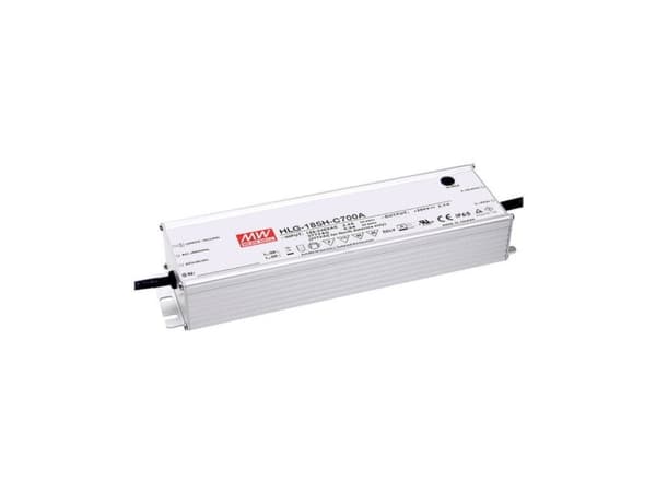 MEAN WELL HLG-185H-C700A, 200,2 W, IP65, 90-305 V, 47 ~ 63 hz, 2 / 115VC, 1 / 230VC, 0.85 / 277VC, 0,7 A