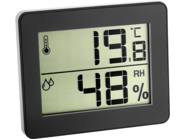 TFA-Dostmann 30.5027.01, Svart, Inne hygrometer, Inne Termometer, Hygrometer, Termometer, Hygrometer, Termometer, Plastikk, 20 - 95%