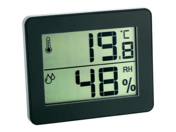 TFA-Dostmann 30.5027.01, Svart, Inne hygrometer, Inne Termometer, Hygrometer, Termometer, Hygrometer, Termometer, Plastikk, 20 - 95%
