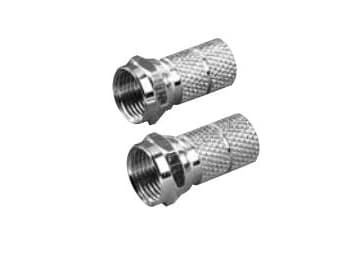 Vivanco F Plug, 2 Pcs, 1x F, 1x Coax, Krom, 2 stykker