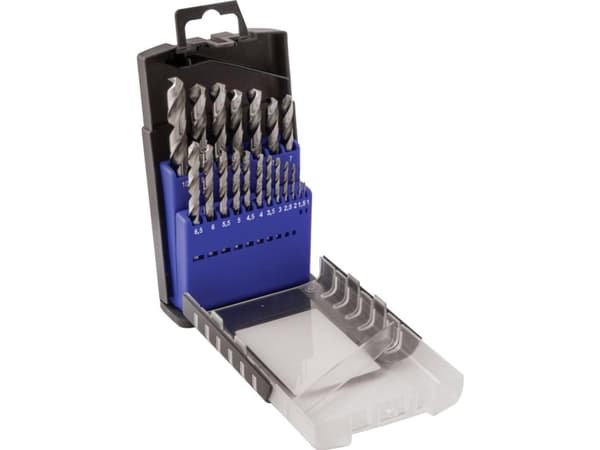 C.K. T3103 HSS Metallinen kierreporasarja, jossa 19 osaa DIN 338 Sylinterinvarsi 1 sarja 1 sarja