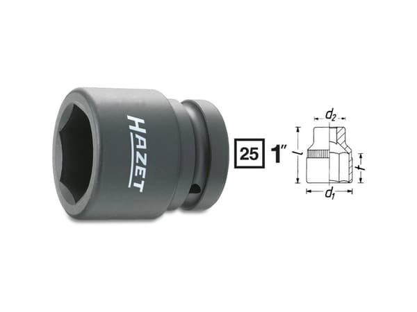HAZET 1100S-30, Kraftpipe, Sort, 1 hoder, 1", Metrisk/imperisk, 30 mm