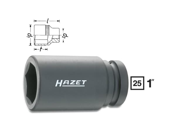 HAZET 1100SLG-24, Slaghylsa, Svart, 1 huvuden, 1", Metriska/brittiska, 24 mm