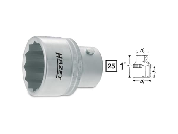 HAZET 1100Z-60, Uttag, 1", Metriska/brittiska, 1 huvuden, 60 mm, 8 cm