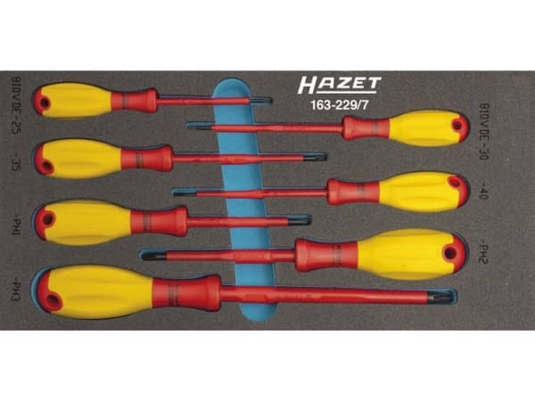 Hazet 163-229/7 VDE Skruvmejseluppsättning 7 stycken Phillips, Unbrako