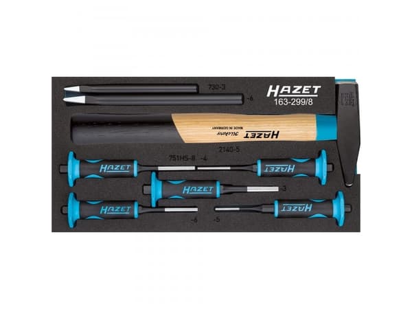 HAZET 163-299/8, Drift punch set, Musta, Sininen, 1,68 kg, 8 kpl, 342 mm, 172 mm
