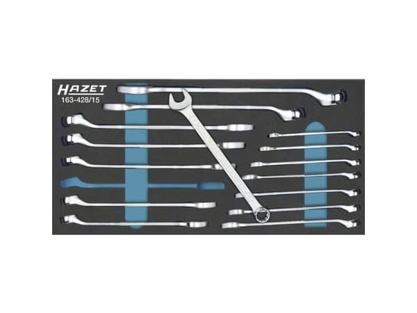 Hazet 163-428/15 Gaffelnøgle-sæt 15 dele Nøglebredde (metrisk) (kun til del) 6 - 22 mm