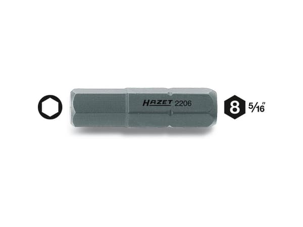Hazet Sekskant-bit 5 mm Kvalitetsstål C 8 1 stk