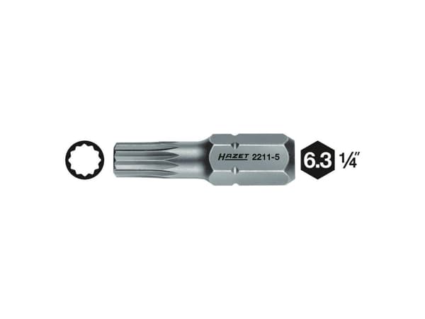 Hazet Multi-tand-bit M5 Kvalitetsstål C 6.3 1 stk