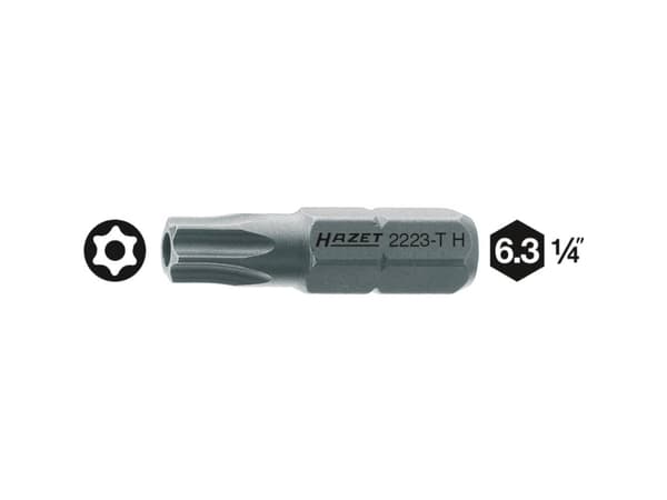 Hazet 2223-T25H Torx-bit TR 25 Kvalitetsstål C 6.3 1 stk