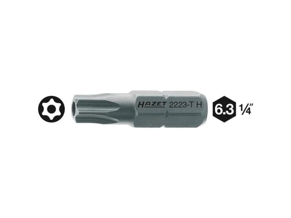 Hazet 2223-T25H Torx-bit TR 25 Kvalitetsstål C 6.3 1 stk