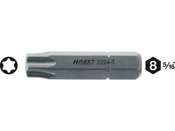 Hazet 2224-T30 Torx-bit T 30 Kvalitetsstål C 8 1 stk