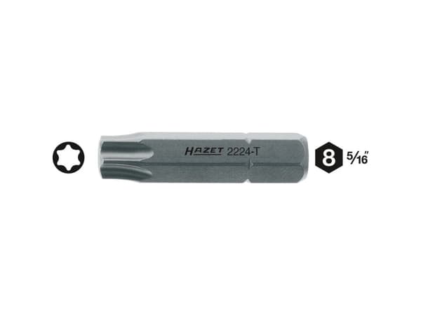 Hazet 2224-T55 Torx-bit T 55 Kvalitetsstål C 8 1 stk