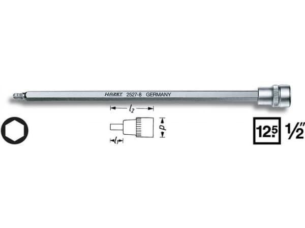 Hazet 2527-8 2527-8 2527-8 Unbrako hylsor 8 mm 1/2 (12,5 mm)