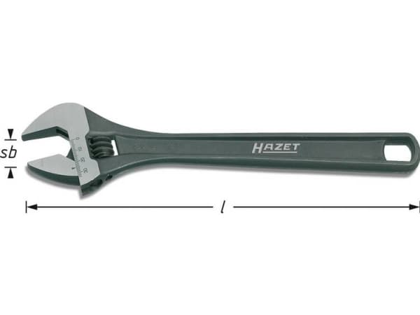 HAZET 279-18, 45,8 cm, Säädettävä mutteriavain