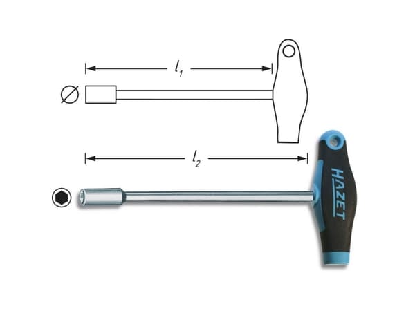 Hazet HAZET Workshop Top Wrench Skruvmejsel Nyckelbredd: 7 mm Bladlängd: 230 mm