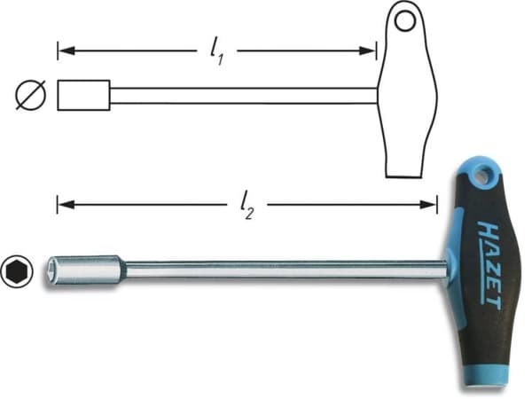 Hazet HAZET Workshop Top Wrench Skruvmejsel Nyckelbredd: 7 mm Bladlängd: 230 mm