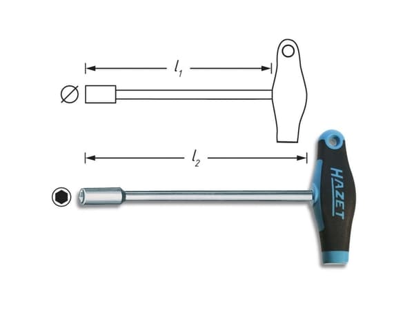 Hazet HAZET Workshop Top Wrench Skruvmejsel Nyckelbredd: 7 mm Bladlängd: 230 mm